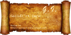 Gellért Imre névjegykártya